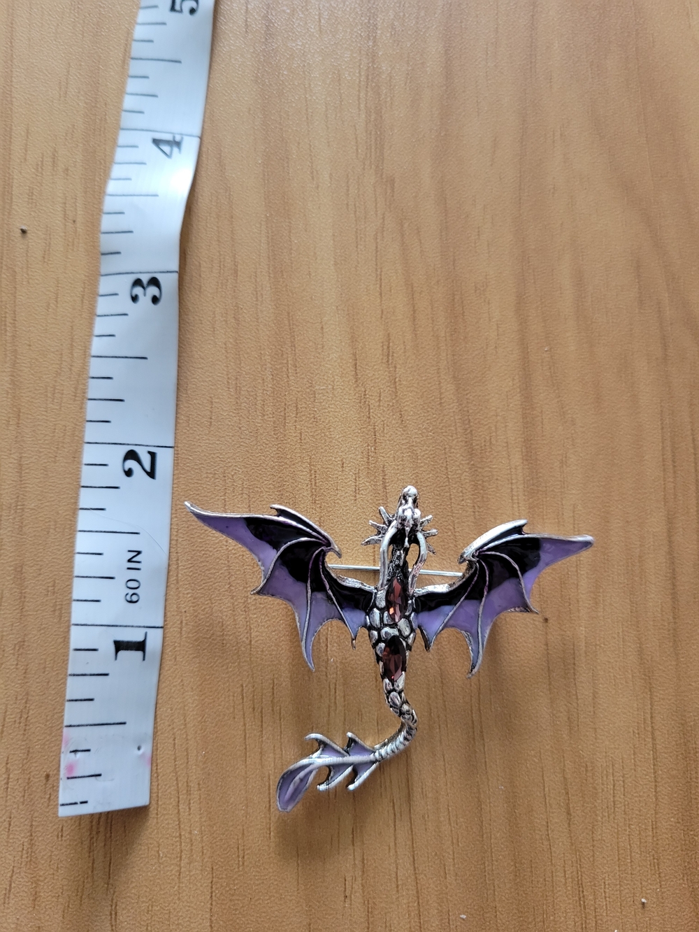 🧋NEW🧋Silver-Tone Purple Dragon Brooch - Women Jewelry Brooches